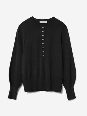 Everlane The Cashmere Henley (Black) XS